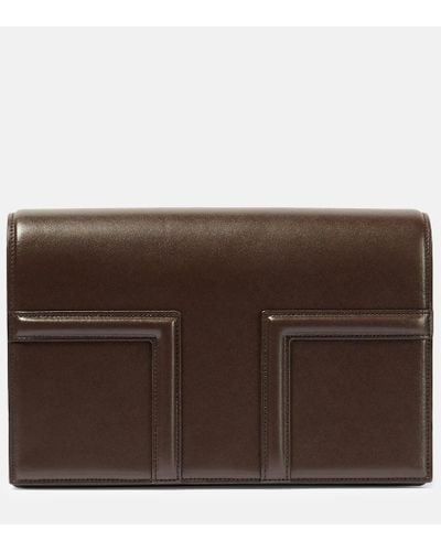 Totême T-flap Leather Shoulder Bag - Brown