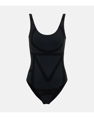 Totême Logo Swimsuit - Black