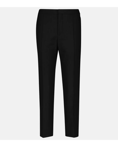 Chloé Pantalones en mezcla de lana de tiro alto - Negro