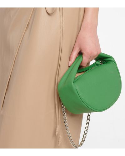 BY FAR Baby Cush Leather Tote in Green | Lyst