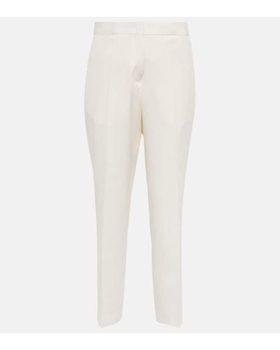 Jil Sander Tailored Straight Wool Pants - White