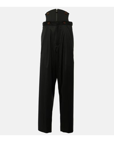 Vivienne Westwood Pantalon fusele Corset en laine - Noir