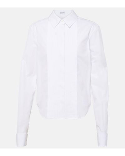 Loewe Pleated Cotton Blouse - White