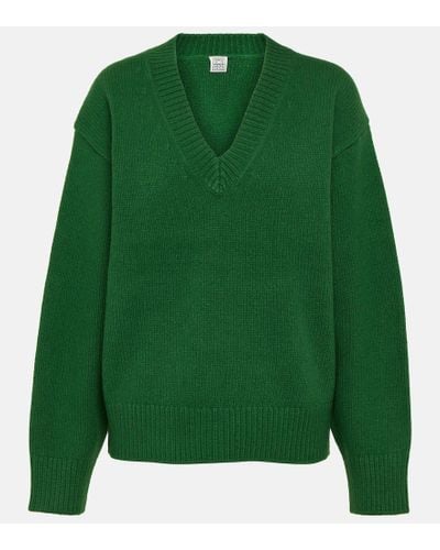 Totême Wool And Cashmere Sweater - Green