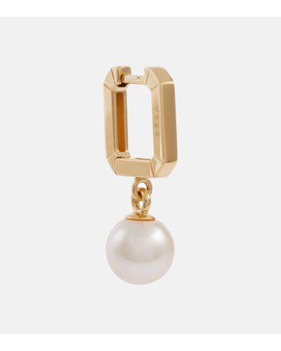 Eera Boucle d'oreille unique Mini en or 18 ct et perle akoya - Blanc