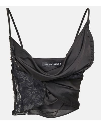 Y. Project Lace-trimmed Cropped Camisole - Black