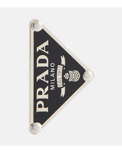 Prada Logo Clip-on Single Earring - Black