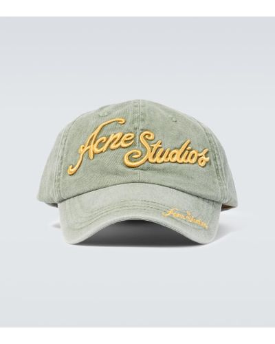 Acne Studios Logo Embroidered Cotton Baseball Cap - Metallic