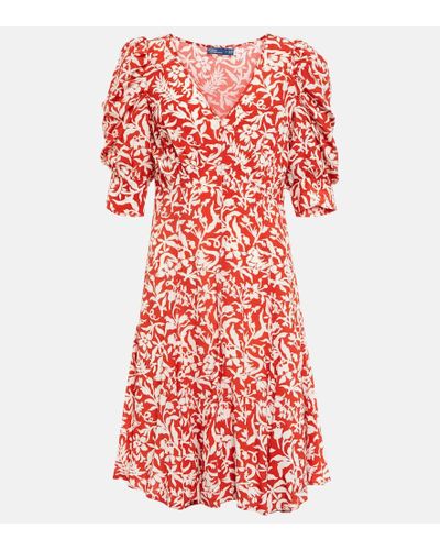 Polo Ralph Lauren Vestido midi de crepe floral - Rojo