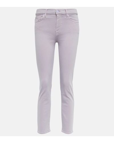 7 For All Mankind Roxanne Mid-rise Slim Jeans - Purple