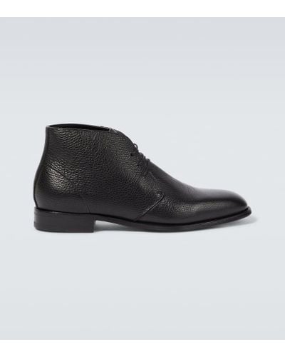 Manolo Blahnik Berwick Leather Desert Boots - Black