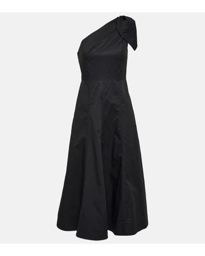 Roland Mouret Midikleid aus Baumwollpopeline - Schwarz