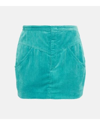 Isabel Marant Minirock Melva aus Cord - Blau