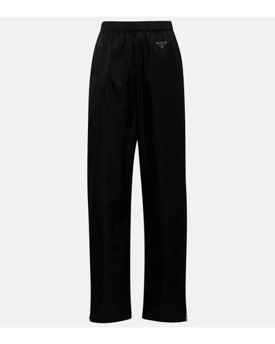 Prada Pantalon de survetement en nylon - Noir