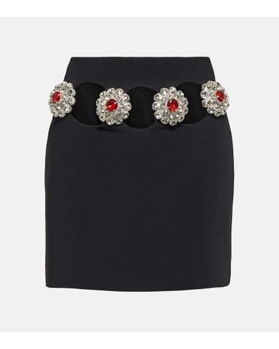 David Koma Crystal-embellished Cutout Miniskirt - Black