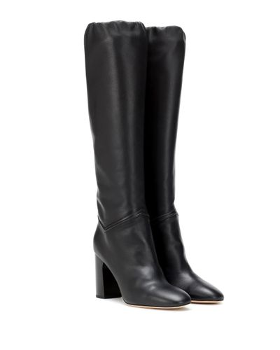 Loro Piana Tilda 90 Leather Knee-high Boots - Black