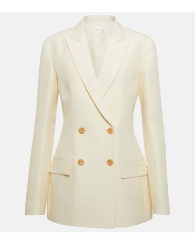 The Row Wool And Silk Blazer - Natural