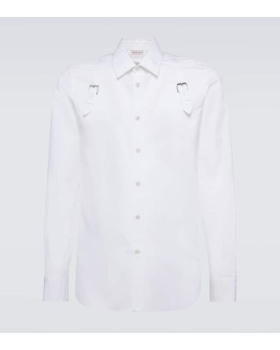 Alexander McQueen Camisa Harness de popelin de algodon - Blanco
