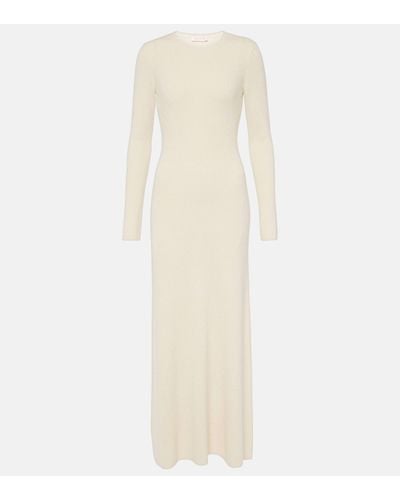 Valentino Silk Boucle Maxi Dress - White