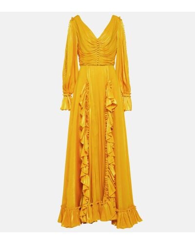 Costarellos Ruffle-trimmed Gown - Yellow