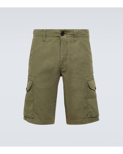Incotex Cargo-Shorts aus Baumwolle und Leinen - Grün