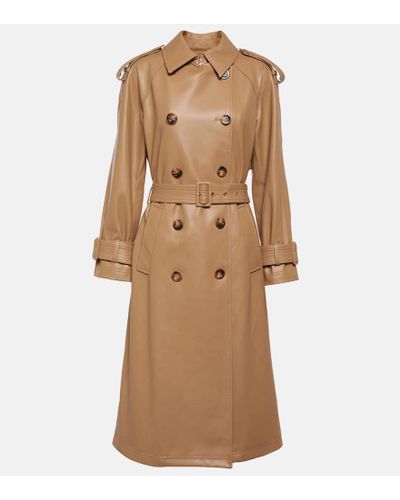 Veronica Beard Conneley Faux Leather Trench Coat - Natural
