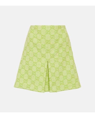 Gucci GG Cotton-blend Boucle Miniskirt - Green
