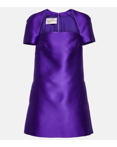 Valentino Duchesse Satin Minidress - Purple
