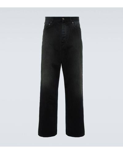 Balenciaga Size Sticker Wide-leg Jeans - Black