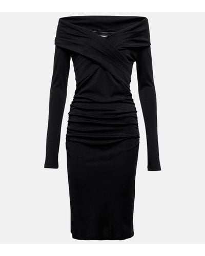Diane von Furstenberg Robe midi Minx en laine melangee - Noir