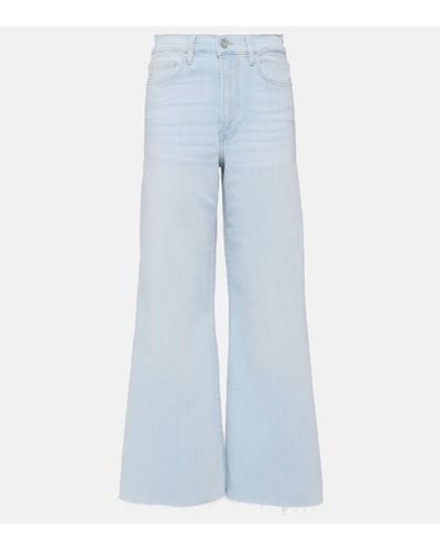 FRAME Le Palazzo Cropped Wide-leg Jeans - Blue