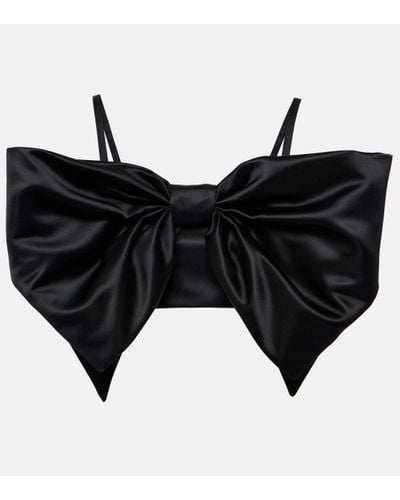 Nina Ricci Duchess Bow-detail Satin Bralette - Black