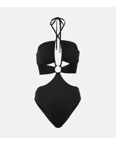 Max Mara Cutout Halterneck Swimsuit - Black