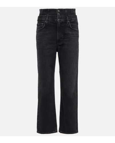 Citizens of Humanity High-Rise Straight Jeans Sidney - Blau