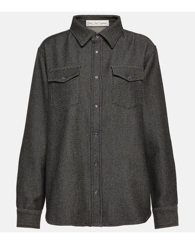 God's True Cashmere Cashmere And Cotton Denim Shirt - Black