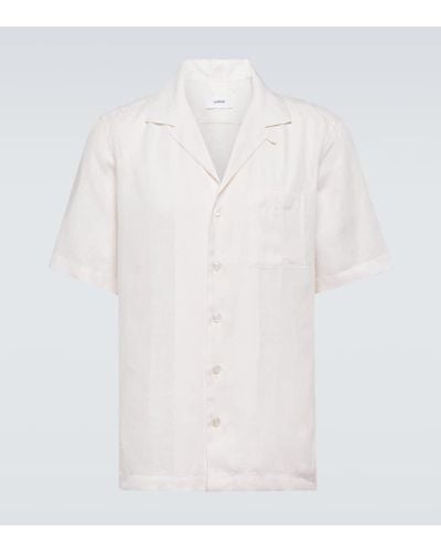 Lardini Linen Bowling Shirt - White