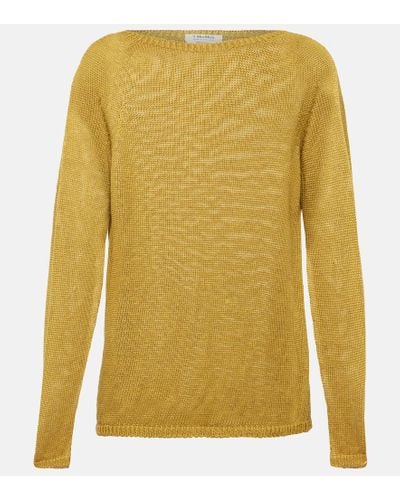 Max Mara Giolino Linen Sweater - Yellow