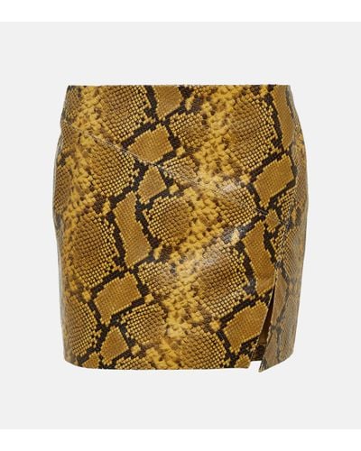 Isabel Marant Blair Snake-effect Leather Miniskirt - Metallic