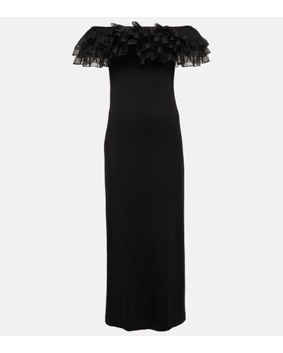 Giambattista Valli Off-shoulder Ruffle-trimmed Maxi Dress - Black