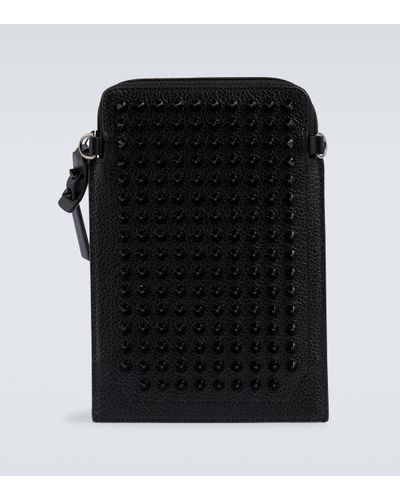 Christian Louboutin Loubilab Spike-embellished Leather Pouch - Black
