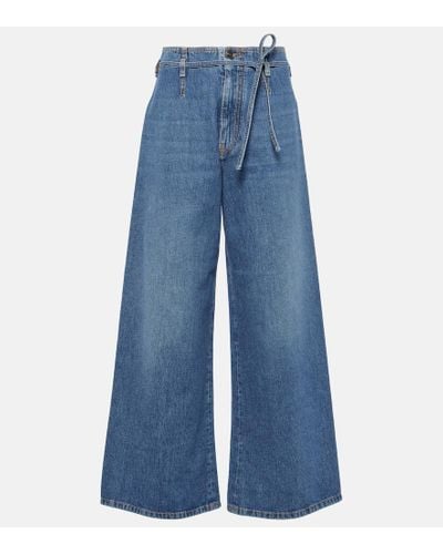 Etro High-Rise Wide-Leg Jeans - Blau