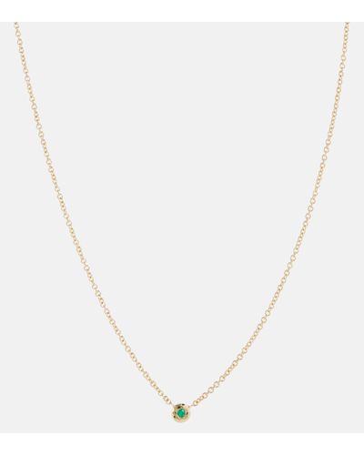 Octavia Elizabeth Nesting Gem 18kt Gold Necklace With Emerald - White