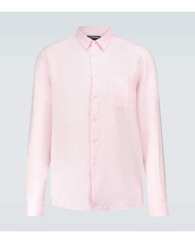 Vilebrequin Hemd Caroubis aus Leinen - Pink