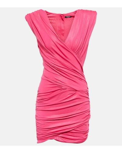 Balmain Ruched Minidress - Pink