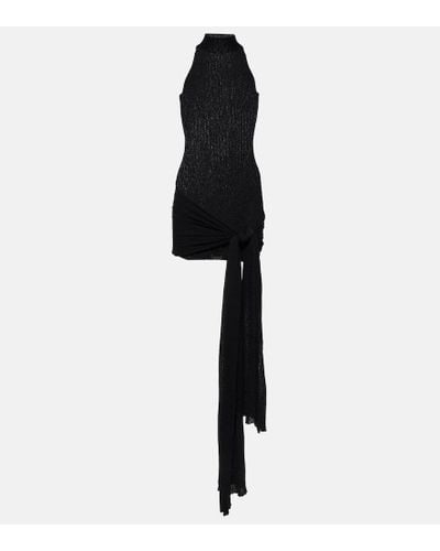 AYA MUSE Keefe Draped Minidress - Black