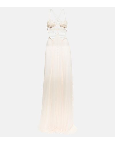 Nensi Dojaka Bridal Robe aus Seiden-Chiffon - Weiß