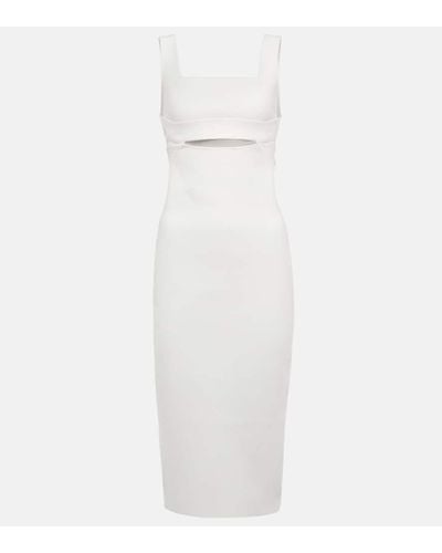 Victoria Beckham Vb Body Cutout Knit Midi Dress - White