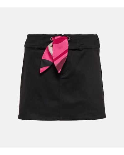 Emilio Pucci Cotton Gabardine Miniskirt - Black