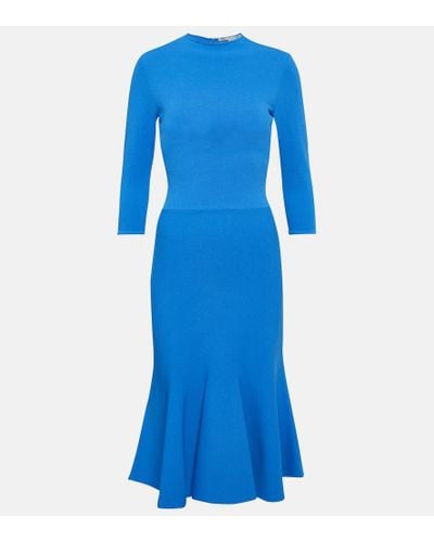 Stella McCartney Mock Neck Midi Dress - Blue