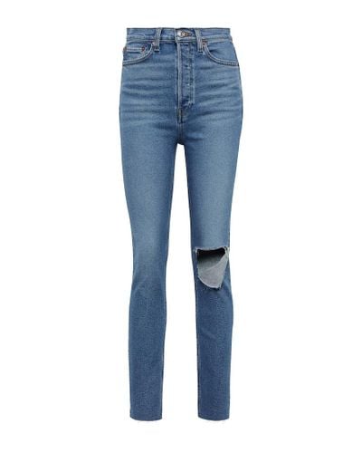 RE/DONE High-Rise Skinny Jeans 90s Ultra - Blau